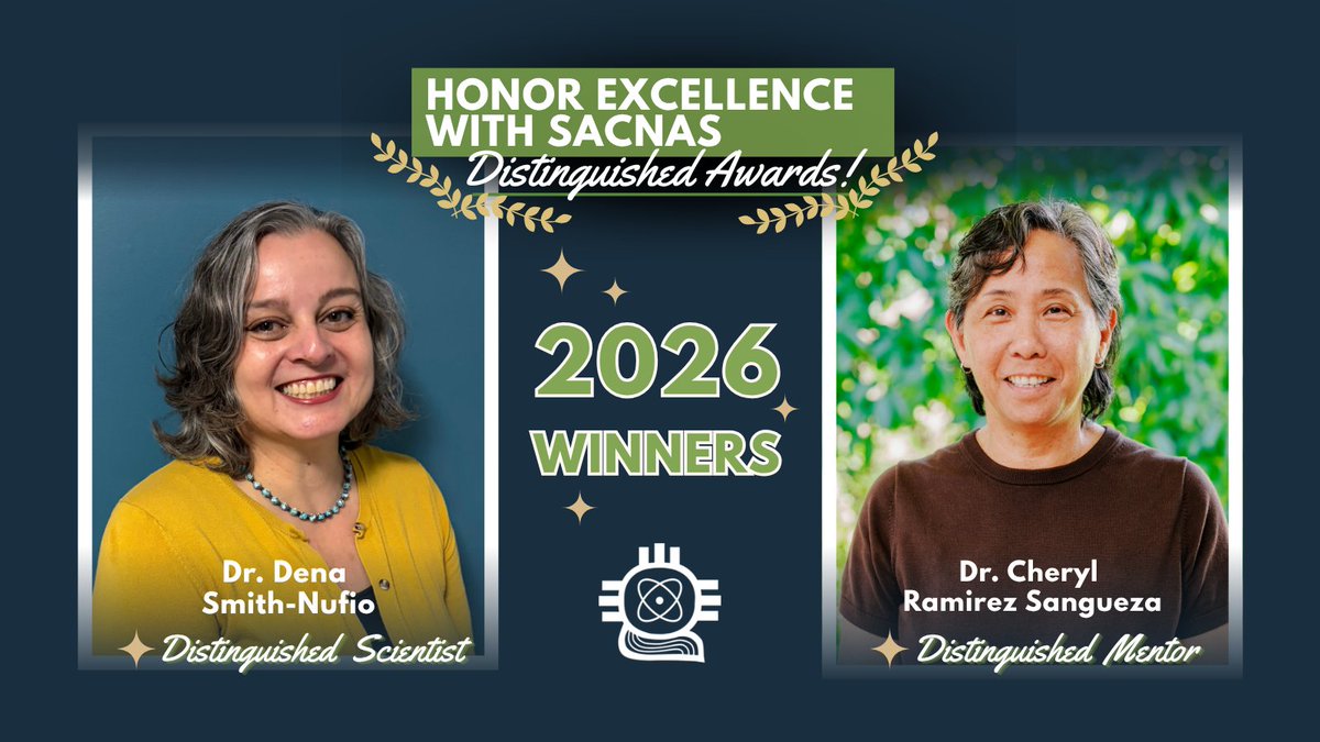 SACNAS's tweet photo. ✨ Meet the 2026 SACNAS Distinguished Awardees! ✨

Let's celebrate the incredible leaders shaping the future of STEM! Join us at the SACNAS Annual Conference to hear from this year’s distinguished awardees.

Read about this year’s awardees and learn more: https://t.co/GiiS2C1e4o https://t.co/2f278tKwcd