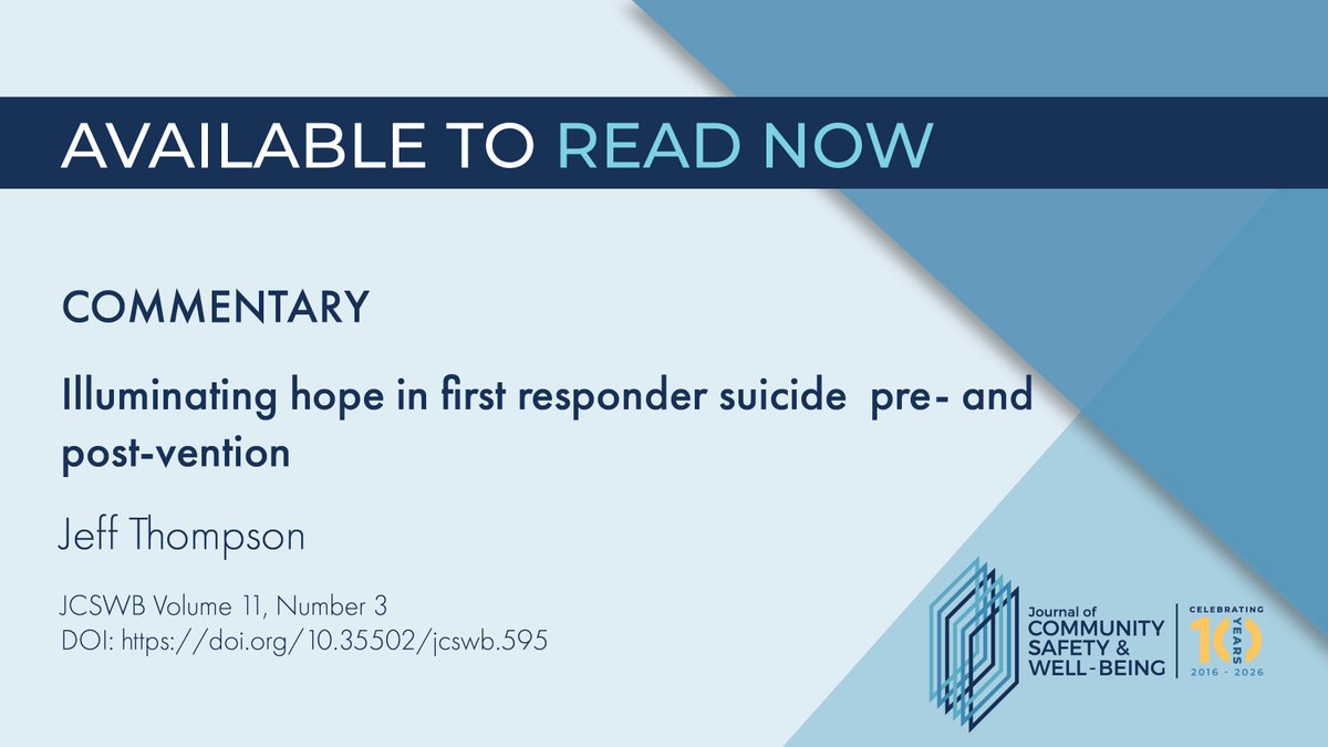 JournalCSWB's tweet photo. This commentary and vignette draw upon previous works and practice in conducting psychological autopsies following first responder suicides. it reflects recurring themes identified across investigations and aims to humanize and bring hope: https://t.co/KUdc9ofwf3 https://t.co/QjNzWIXRPg