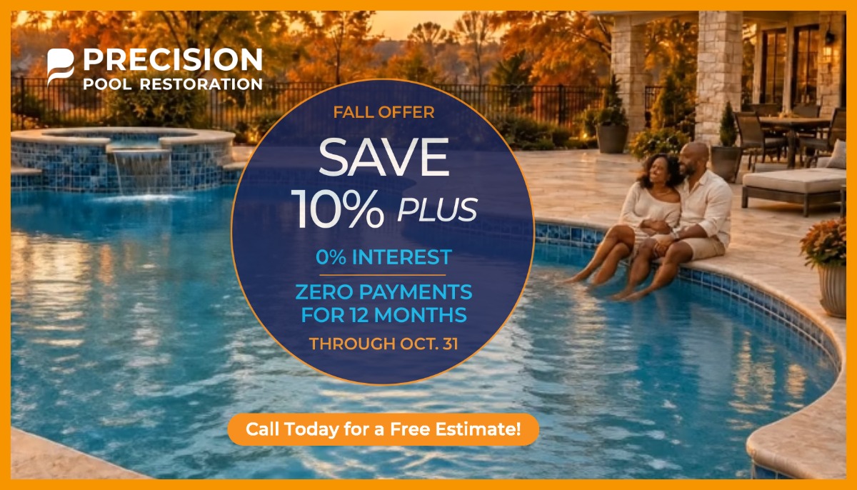 CultureMapATX's tweet photo. Promo Alert: Through October 31, save 10% plus get 0% interest with zero payments for 12 months on qualifying restoration projects with Precision Pool Restoration: https://t.co/VwSsWdZGQW https://t.co/MRanzig18O