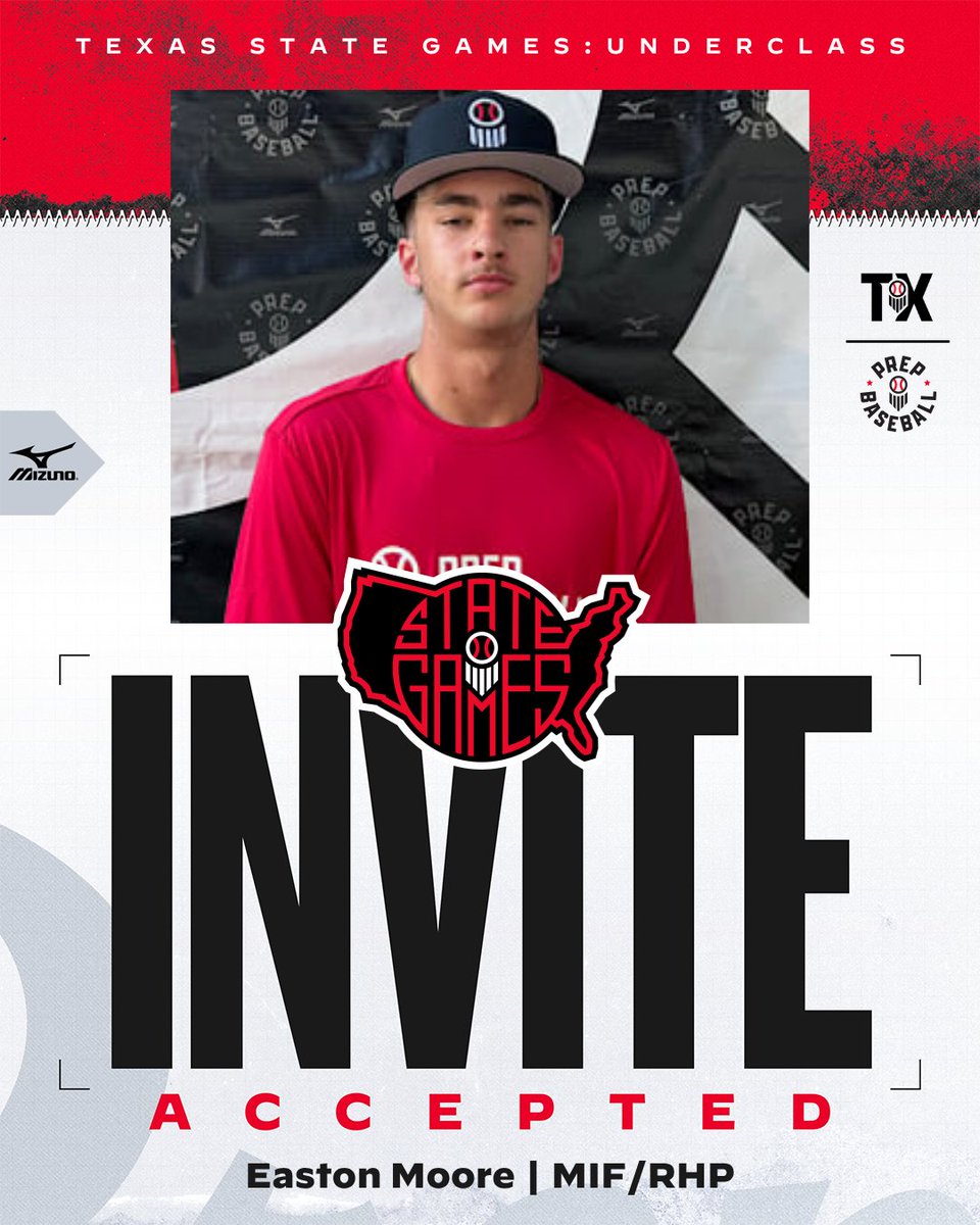 PrepBaseball_TX's tweet photo. 𝙏𝙚𝙭𝙖𝙨 𝙎𝙩𝙖𝙩𝙚 𝙂𝙖𝙢𝙚𝙨: 𝙐𝙣𝙙𝙚𝙧𝙘𝙡𝙖𝙨𝙨 - 𝙄𝙣𝙫𝙞𝙩𝙚 𝘼𝙘𝙘𝙚𝙥𝙩𝙚𝙙 ✅

'29 MIF/RHP Easton Moore (Burleson Centennial) is Locked In 🔐 for #TXSGUnder26

👤: https://t.co/DavpFZysUu // @EastonMoore2029

Request an Invite 👉 https://t.co/XW3o3haf3s https://t.co/7VAPLpqCGt