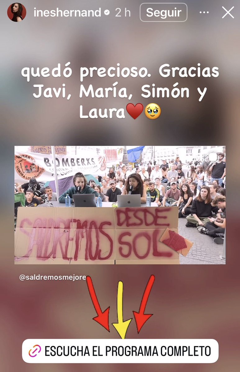 SrtaLexus23's tweet photo. Inés Hernand podría estar disfrutando de sus privilegios pero está en Sol. Han hecho un programa desde allí denunciando la situación.

Estos famosos son los que deberían influenciar a los jóvenes. https://t.co/3HeipFdlFR