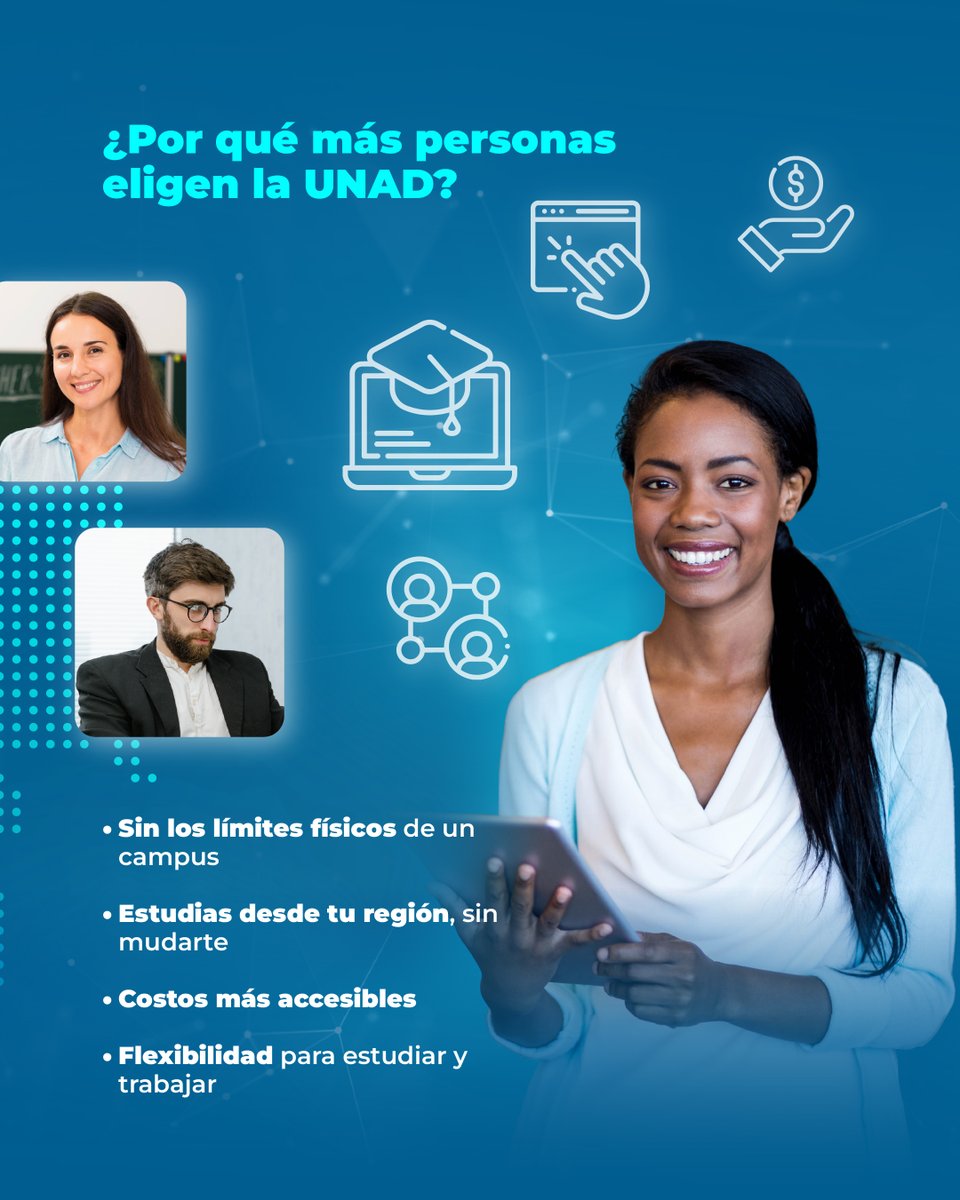 UniversidadUNAD's tweet photo. Sin límites de campus, flexibilidad para estudiar y trabajar, y costos más accesibles: así crece la universidad más grande de Colombia.

👉 Desliza y conoce más

Lee la nota completa aquí 👉 https://t.co/7BU4AbzZ9f https://t.co/xiVNGY3SJe