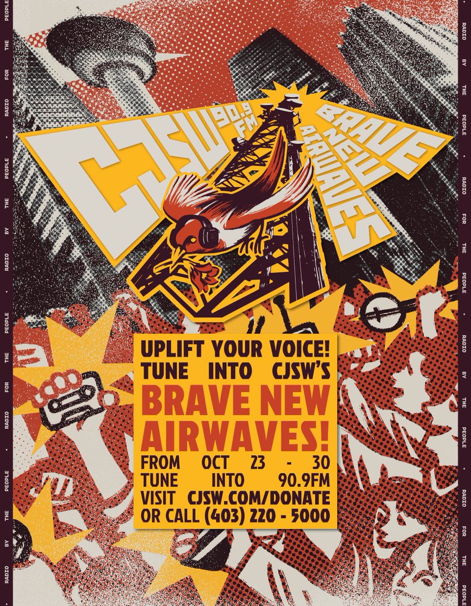 CJSW's tweet photo. Tune into CJSW'S BRAVE NEW AIRWAVES!

It's October, which means our Funding Drive season has officially kicked off. You can support the radio movement by tuning into our radiothon from Oct 23-30th. Check out https://t.co/hMF02DXbwa to check out this years swag and donate early! https://t.co/7lKKVhFD8Y