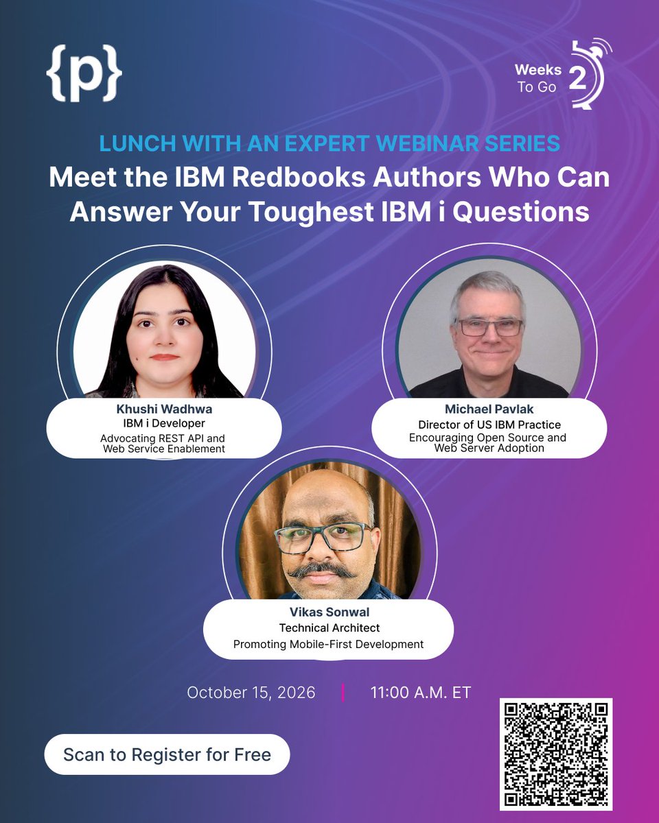 programmersio's tweet photo. Have IBM i modernization questions? Get answers from the Redbook authors!

Join Matt Price and Khushi Wadhwa, Mike Pavlak &amp; Vikas Sonwal for a live discussion on REST APIs, open source, modern development &amp; UI.

Free seat: https://t.co/E6j73xyrrQ

#IBMi #IBMRedbook #RPG https://t.co/hUt5u4p0Rn