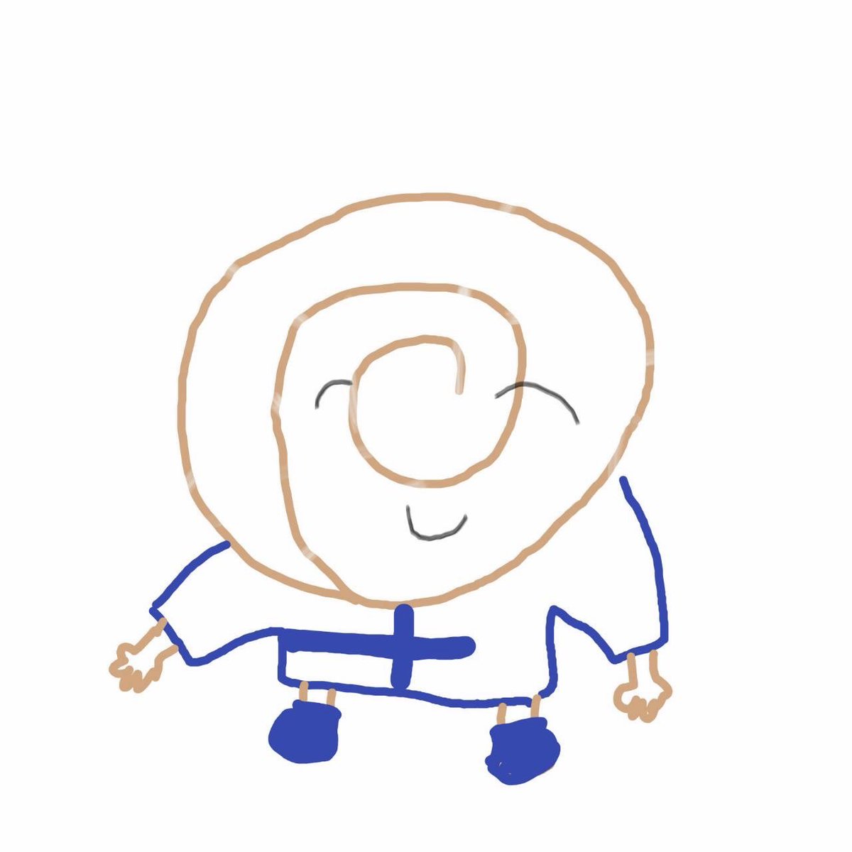 risanyan32's tweet photo. 一枚目　
私が昔に描いたオリンピックのエンブレム

二枚目
姉が描いた、たぶんパン系のキャラ

三枚目　　
AIが日本昔話風にしてくれました

めでたしめでたし https://t.co/dZo9hK9yBS