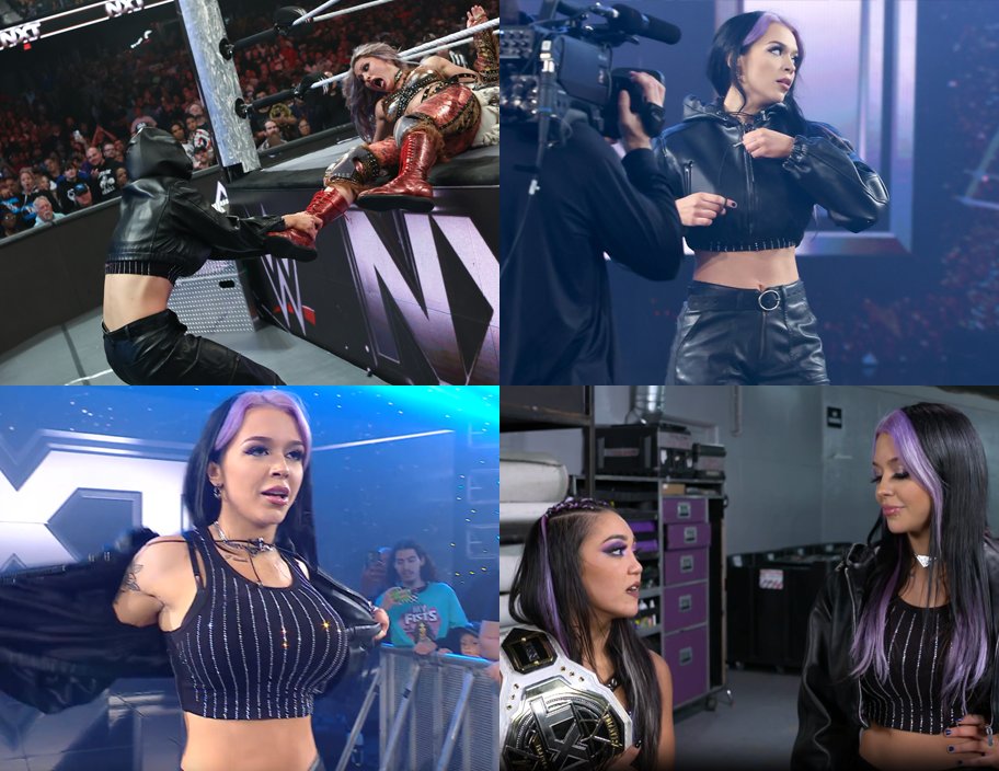 xLitaFan4Everx's tweet photo. Two years ago today, @ElaynaBlack made her triumphant #WWENXT return from injury. I'll never take this moment for granted. She overcame so much. Elayna Black/Cora Jade is so badass and inspiring. I'm so proud of her and I love her so much. 🥰🖤💜

#WWE 
#CoraJade
#ElaynaBlack https://t.co/AYq3xMaR4P