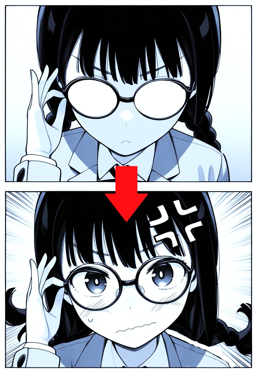 naosan2011's tweet photo. #メガネの日 
漫画によくある「ここ！」って場面でレンズが透けて目が見えちゃうシーン、狂おしいほど好き（だいたい可愛くなる） https://t.co/I8najL3lK7