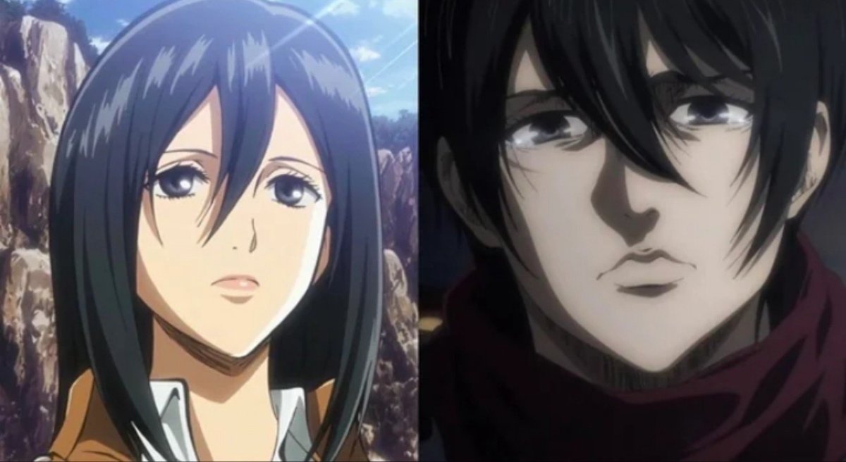 iamjudyyyyyyyy's tweet photo. If you hadn't watched AOT, you won't believe these two are the same character. https://t.co/2tYGkEMwve