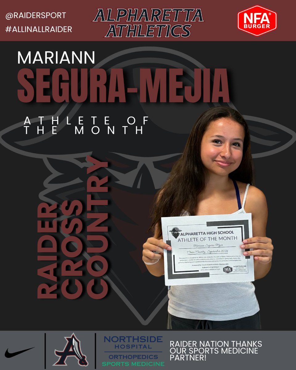 RaiderSport's tweet photo. 🏴☠️ RAIDER ATHLETES OF THE MONTH 📷
Congrats!
🏃♀️Mariann Segura-Mejia XC
🏈Amit Kazula Football
2 Raiders representing their programs w/ excellence, leadership, & pride. Keep setting the standard! #AllInAllRaider
@Scheifflee_AHS
@NorthsideHosp https://t.co/vgxOCohuBB