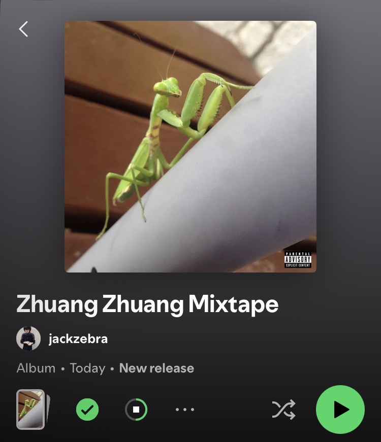 hyccei's tweet photo. jackzebra - Zhuang Zhuang Mixtape 

OUT NOW

 55 Songs, 1 hour 46 minutes total https://t.co/VzB9FZnONX