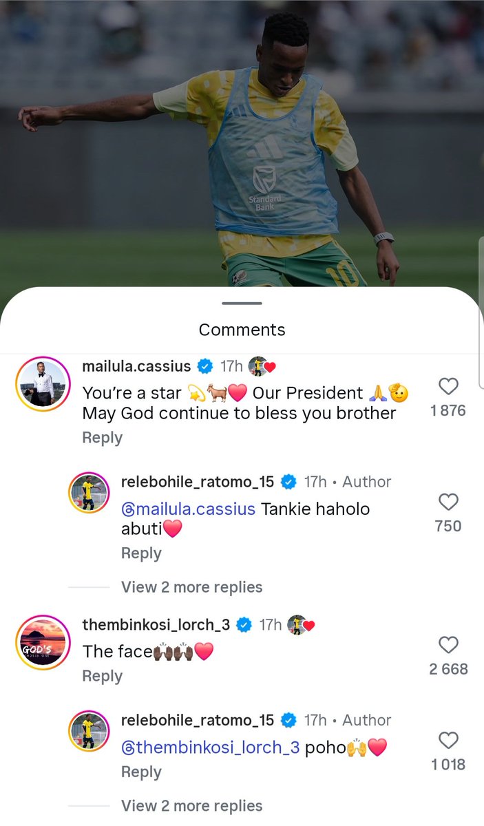 BabonkeL's tweet photo. Mofokeng is the grootman of SA footballers. Just look at his comment section on Instagram 🔥🔥🔥🙏🙏, 🐐 https://t.co/zsdqrHNag8