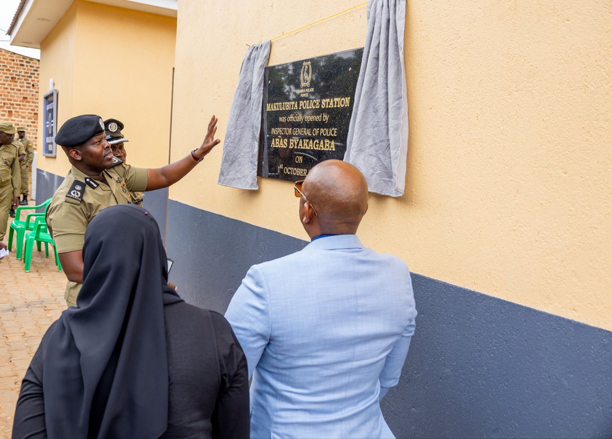 Mwesigwa_Frank1's tweet photo. This morning, I represented @igp_ug1 at the commissioning of Makulubita Sub-County Police Station in Luwero District, a fully fledged police facility equipped with accommodation for officers, constructed through the generosity of H.E. Alhaji Farid Kaliisa, Uganda’s Ambassador to the Democratic Republic of Congo.

This is a commendable demonstration of community partnership and commitment to public safety. Security is a shared responsibility and partnerships of this nature strengthen the relationship between police and the communities we serve. 

I reminded officers deployed here that the true value of the facility would ultimately be measured by the quality of service rendered to the public. 

I urged them to uphold the highest standards of professionalism, discipline, integrity and accountability and  not turn the station  into a place where people fear to come or where justice has a price. Be available, be fair and be firm with criminals.

I called upon residents to actively support the Police through timely sharing of information, support crime prevention initiatives and maintain  mutual respect and cooperation.