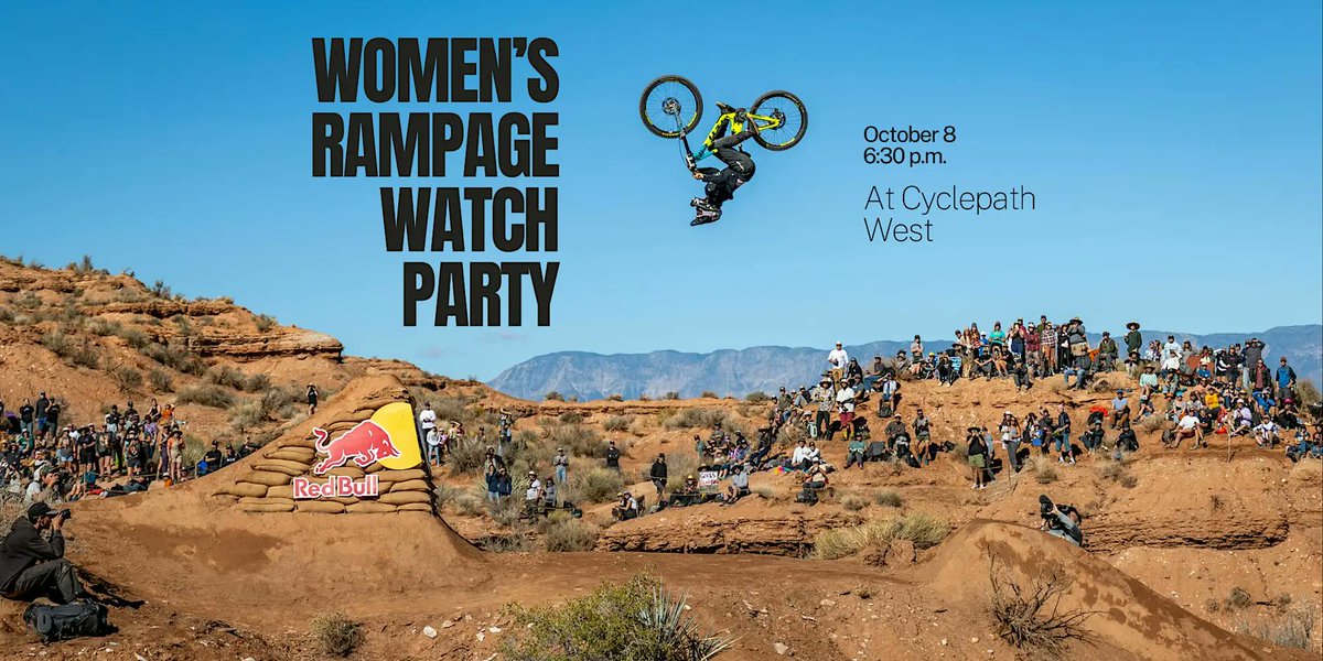 NWTrailAlliance's tweet photo. There are only a few tickets left for next week's Women's Red Bull Rampage Watch Party at Cyclepath West.

Join NW Trail Sisters, Wednesday Wrippers, and Cyclepath for the third women's Red Bull Rampage competition.

Sign up: https://t.co/nZbYBpgRWk https://t.co/9FEQzfxxy7