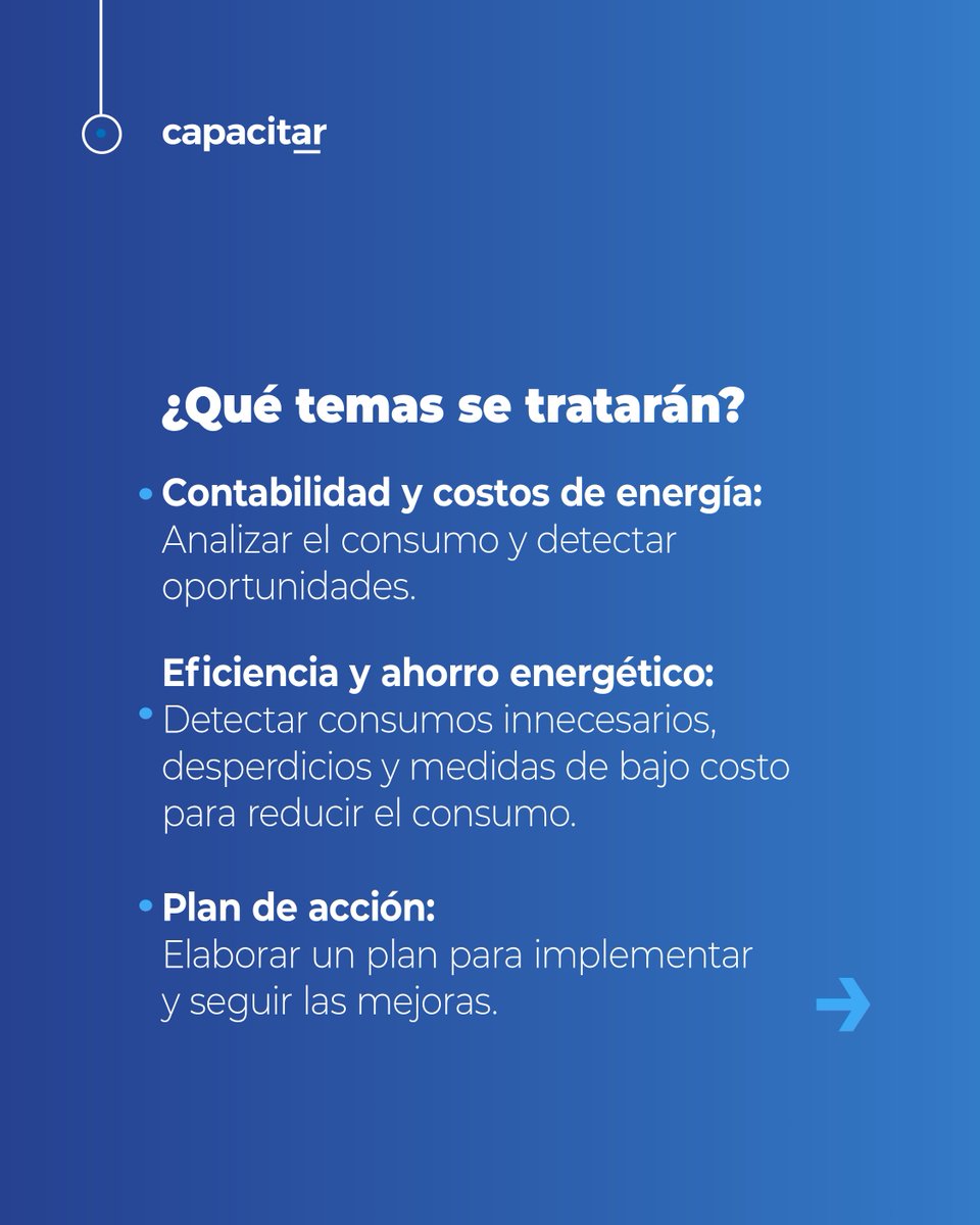 capacitar_'s tweet photo. ¿Querés reducir costos y mejorar la gestión de la energía en tu industria?
Sumate al curso de Eficiencia Energética en Industrias de Capacitar.

Inscripciones: 1 al 14/10
Cursada: 20/10 al 20/11
Autogestionado, sin costo y con certificación.
Inscribite acá https://t.co/nwkkwBp0Gj https://t.co/e9xOQryB4R