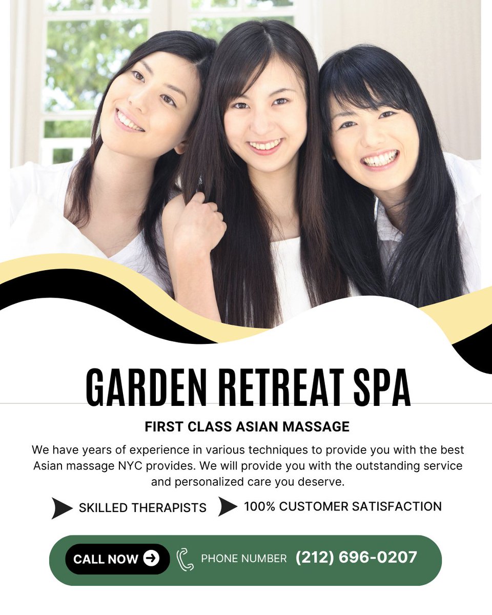 gardenretspa's tweet photo. Relaxation begins with thoughtful attention. Our massage therapists create personalized sessions in a comfortable, peaceful setting. Reach out today to experience a refreshing break. #MassageTherapist #RelaxWell #BestAsianSpa
https://t.co/gA4Am7RSfX https://t.co/AxugF7s8P6