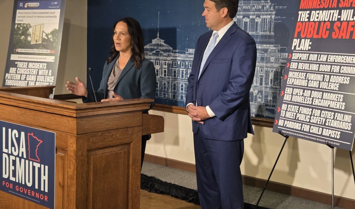LisaDemuthMN's tweet photo. Too often, anti-law enforcement politicians let violent criminals out to reoffend and hurt more Minnesotans. 

Under a Demuth-Wilson administration, justice will return to Minnesota. No longer will criminals be treated as victims and actual victims ignored. Our plan to make Minnesota safer cracks down on crime, protects kids, supports law enforcement and punishes fraudsters.

Read my Public Safety Plan that we unveiled today:
https://t.co/WYfqzaY1UB