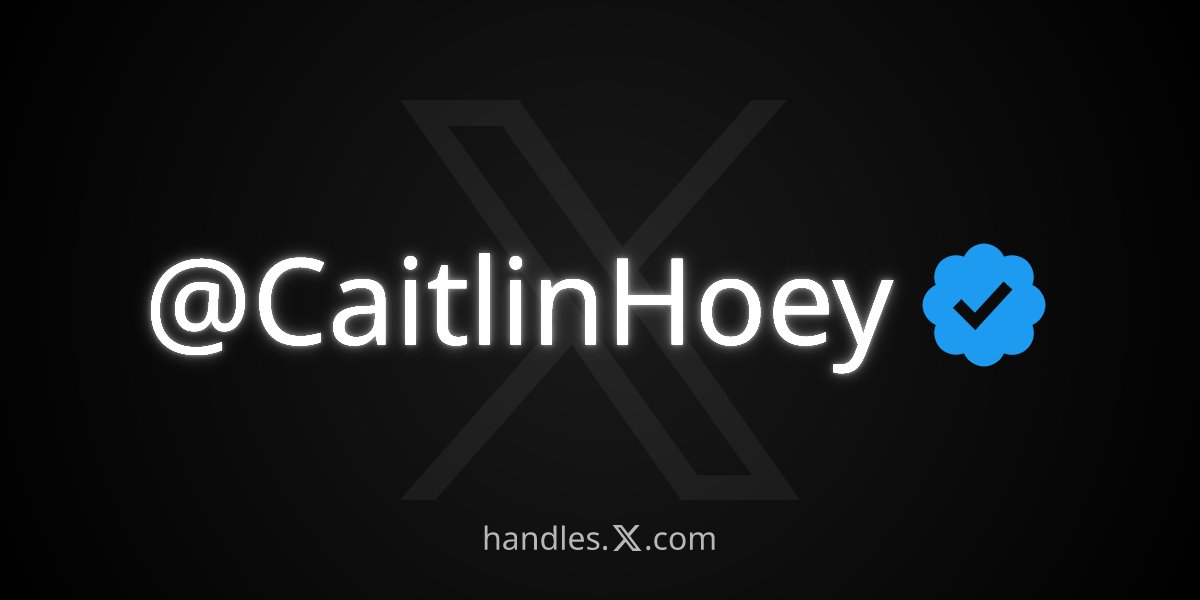 CaitlinHoey's tweet photo. I just got @CaitlinHoey from the X Handle Marketplace! Get your own at https://t.co/ogWf8Uy8WZ 

Thank you, @premium ! I now get to be a recognizable handle on your platform. Neat! 

Maybe some of my #dogsofX pals would be interested in this option? Anyway, you can reach me at my new handle.