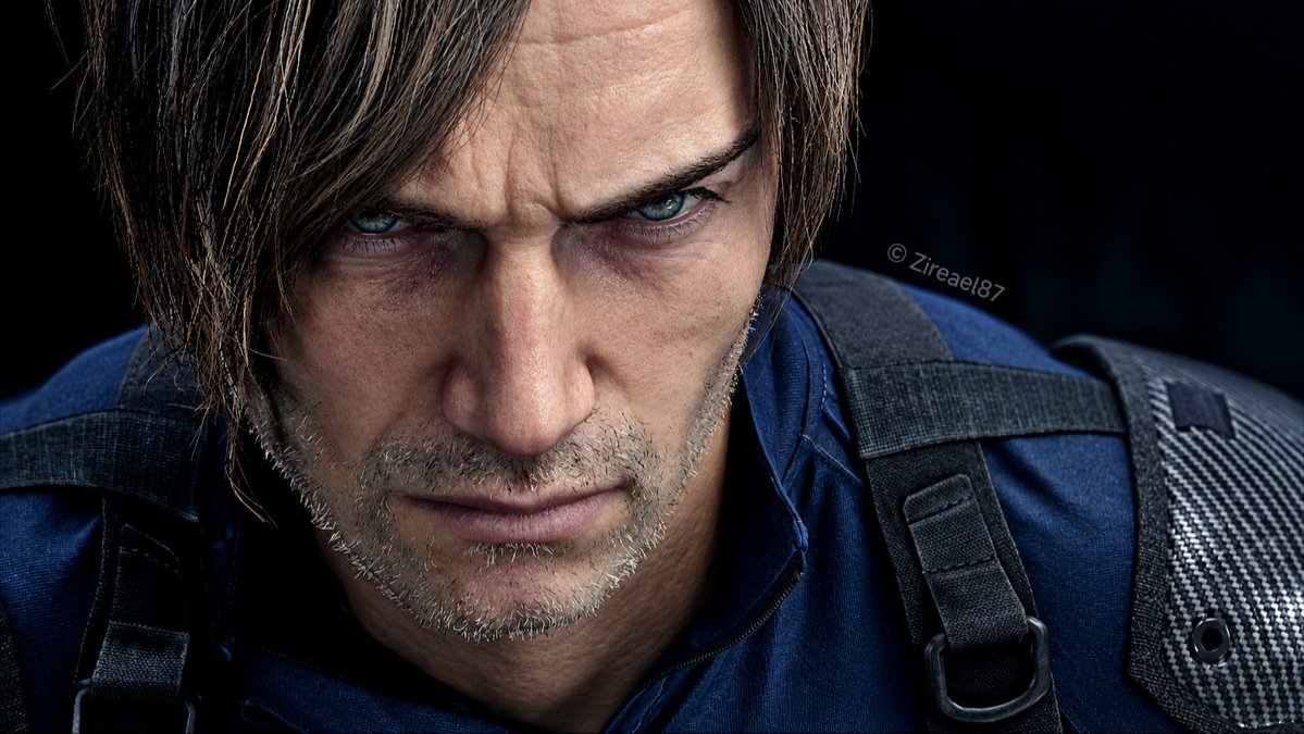 Zireael1987's tweet photo. Why is his face so pretty? Even when he's mad. ❤️😩 
Thank you @AikaXx_art (sister in crime) for helping me with the first 2 photos. 
 My screenshots. 
#LeonKennedy #leonscottkennedy #re9 #ResidentEvil      
#capcom #TikTok #viral #Photomode #virtualphotography #ps5  #leon #fyp https://t.co/kyJ9XeqwVx