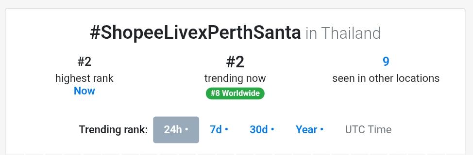 TrendPSD5's tweet photo. Trending No.2 in Thailand 🇹🇭 
Trending No.2 in Thailand 🇹🇭 

SHOPEE PERTHSANTA NAROCK MAK
#ShopeeLivexPerthSanta https://t.co/PQXjSnkChC