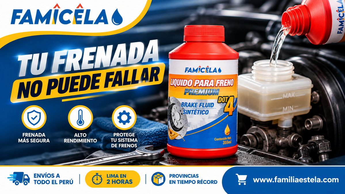 famicela's tweet photo. 🚨 #ÚltimoMinuto | Lima se prepara para #BTS_WORLDTOUR_ARIRANG_LIMA y tu auto también debe estar listo para la ruta. 💜🚗
🛑 FAMICELA DOT 4 355 ml: TU FRENADA NO PUEDE FALLAR.
🚚 Todo el Perú
⚡ Lima en 2 h
#FAMICELA #DOT4 #BTSenPeru https://t.co/C701DW8h9m