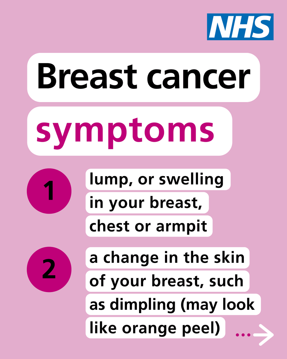 NHSuk's tweet photo. If you do one thing this #BreastCancerAwareness month, make it learning about what you should look out for when checking your breasts regularly.

Get used to checking regularly and be aware of anything that’s new or different for you.

➡️ https://t.co/678RsoLh9l https://t.co/JXolfqXvVu