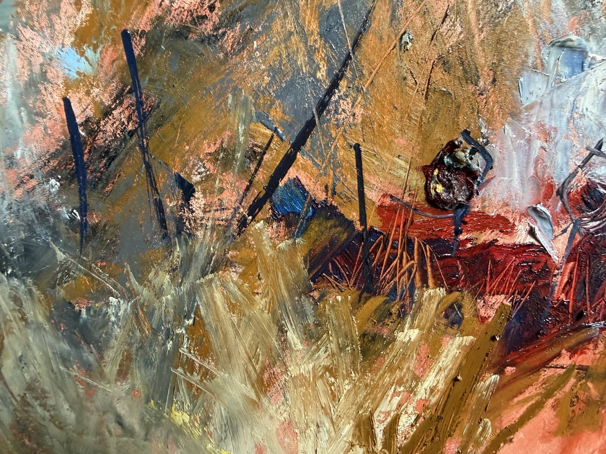 staithesartist's tweet photo. End of day progress on my #WIP A view of #BoulbyNab with a huge amount of artistic license. #ClevelandWay #oils #oilsticks Showing a couple of details. Inspired by visiting the #JoanEardley exhibition in Berwick. https://t.co/8PPDp5YmnU