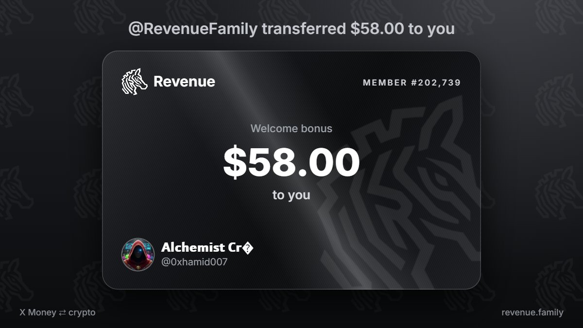0xhamid007's tweet photo. @RevenueFamily I got my welcome $58.00 from
@RevenueFamily https://t.co/btP5LDdg2z