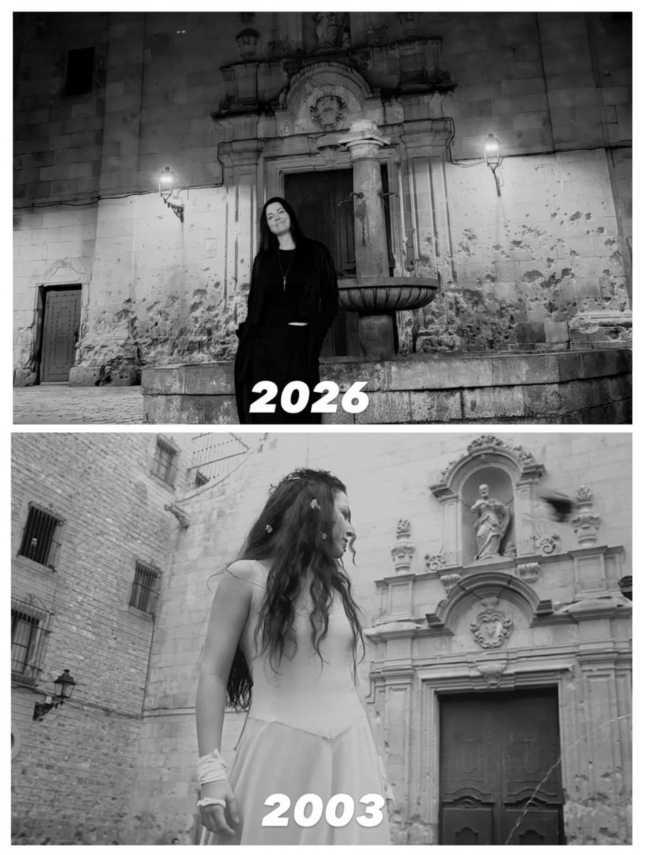 AmyLeeEVCrave's tweet photo. 23 years later, Amy Lee returns to Plaça de Sant Felip Neri, where the music video for Evanescence’s “My Immortal” was filmed. 🖤 https://t.co/JXJcEU24QF