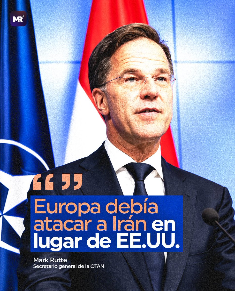 RManifiesto's tweet photo. Mark Rutte, secretario general de la OTAN, reconoció que Europa no tenía capacidad para neutralizar por sí sola el programa nuclear de Irán y afirmó que esa responsabilidad debería haber recaído en los países europeos, en lugar de Estados Unidos. https://t.co/26Fk6SmwEB