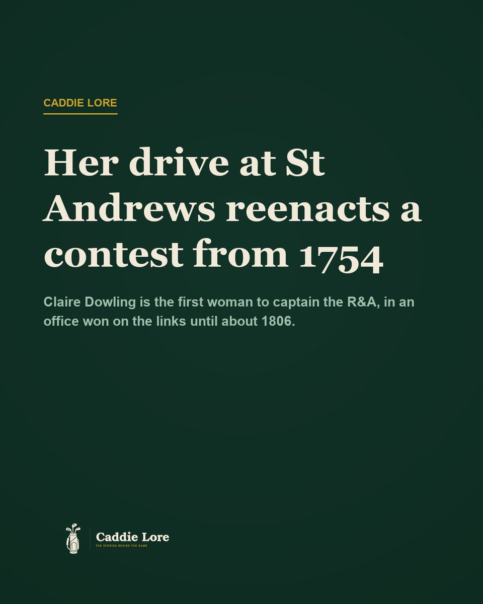 caddielore's tweet photo. The R&A captaincy was a prize until about 1806: win the Silver Club, run the club. Every captain since still "wins" with one drive and nobody else playing. On Sept. 25, 272 years in, that drive was hit by a woman for the first time. #StAndrews https://t.co/itrilV0uzX