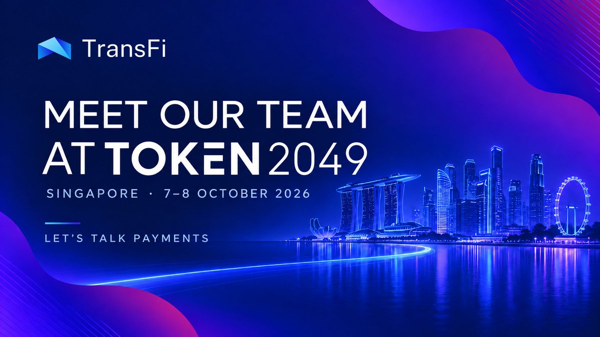 getTransFi's tweet photo. Heading to TOKEN2049 Singapore on 7–8 October?

Tell us which payment corridor is creating the most work for your team: a payout that takes too long, a local method you need to support, or the integrations required to enter a new market.

@OneRajkamal, TransFi’s Founder & CEO, and Abhisek Shaw, AVP, Partnership & Growth, will be there. We’d be glad to compare notes in person.