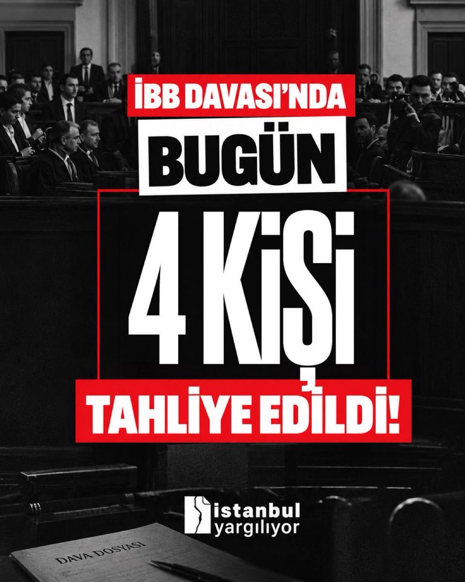 bestfuckinav's tweet photo. 91. DURUŞMA — İBB Davası’nda bugün yapılan tutukluluk incelemesinin sonunda 

—Sinan Sepetçi, 
—Hasan Tahsin Sönmez, 
—Turgay Tokdemir ve 
— Ceyhun Avşar'ın tahliyesine karar verildi. https://t.co/e5BGUCePD3