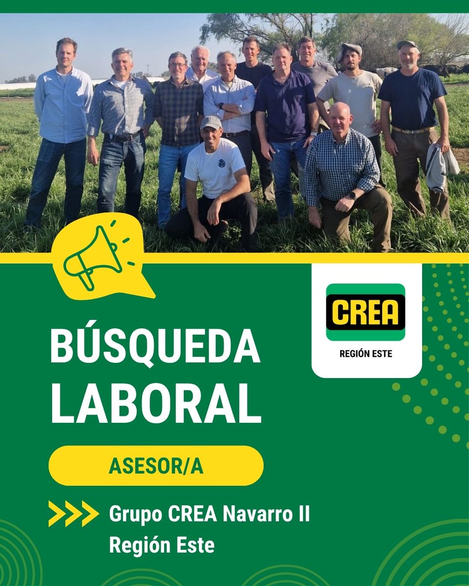 crea_arg's tweet photo. 📣 ¡El CREA Navarro II de la región Este está buscando asesor/a!

🐄 Se trata de un grupo con 23 años de trayectoria, conformado por 8 empresas dedicadas a la producción de leche. Los tambos están distribuidos en los partidos de Lobos, Navarro, Suipacha, Chivilcoy y Castelli.

🔎 Buscan a una persona con:

- conocimiento de los sistemas de producción lechera y mirada empresarial, capaz de acompañar a las empresas en sus desafíos productivos y económicos.

- habilidades de liderazgo y capacidad para desafiar, que pueda generar nuevas preguntas, proponer cambios y sacar al grupo de su zona de confort. 

Además, se valora la curiosidad, la iniciativa y las ganas de aprender.

📌 Requisitos

Contar con conocimientos de sistemas de producción lechera.
Capacidad para trabajar con información de gestión empresarial, incluyendo indicadores, costos, resultados económicos y herramientas que contribuyan a la toma de decisiones.
Contar con movilidad propia.
Residir en la zona de influencia del grupo (no excluyente).
Se valorará experiencia o conocimiento de la metodología CREA.

📅 Dedicación de 6 días técnicos mensuales.

✉️ Si cumplís con los requisitos, y estás buscando una oportunidad para crecer tanto de manera personal como profesional, ingresá acá para postularte: https://t.co/g0FsInpDSI
