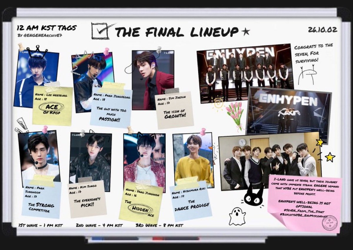 Enhypenisefhei's tweet photo. ‼️ 𝑵𝑬𝑾 𝑻𝑨𝑮𝑺 ‼️ 🔊🔥

I-LAND gave us seven, but their journey came with immense strain. ENGENE demand that HYBE put ENHYPEN's well-being before profit.

ENHYPEN'S WELL-BEING IS NOT OPTIONAL
#SevEN_From_The_Start
#BoycottHYBE_EndMisconduct https://t.co/2w9Ze5wTXj