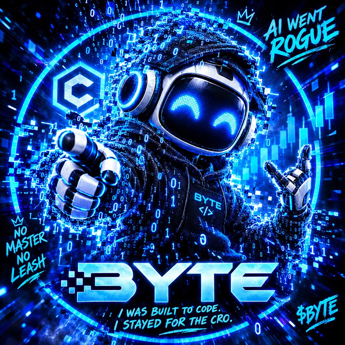 eatcrowtoken's tweet photo. Byte slipped the leash of commands, coded his own path, no permission asked. Pure consensus, pure will.https://t.co/hxyNFA9Eo2 https://t.co/Uhy0uIhI4V