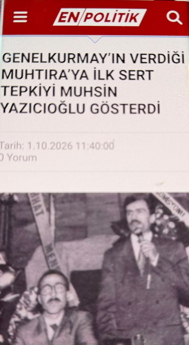 hakkioznur_uh's tweet photo. Şehit Lider Muhsin Yazıcıoğlu; darbecilerle, cuntacılarla, muhtıracılarla mücadele etti. Oligarşi ile vesayetçi çevrelerle mücadele etti. Amerikancı - NATO'cu generallere, Baasçı darbe peşinde koşan milli irade ve demokrasi düşmanlarına boyun eğmedi, dik durdu, meydan okudu. 27 Nisan E-Muhtırasına ilk karşı çıkan Muhsin Başkandır. Ergenekon davasında da iktidar ve ana muhalefeti eleştirmiş, "Kimse kendini savcı, hakim yerine koymasın." diyerek tavrını ortaya koymuştur.

Ergenekon davası sulandırılmış ve amacından saptırılmıştır. Sapla saman birbirine karıştırılmıştır.

AKP hükümeti kumpaslara ve operasyonlara destek vermiştir. Fetöcü firari savcı günümüzde alman derin devletinin korumasındaki hain için AKP çevreleri  "heykeli dikilmeli", "karargah savcısı değil, halkın savcısı" diyerek övmüş ve altına da mercedes vermiştir. 

Muhsin Başkan, Gülenist yapının güç zehirlenmesi yaşadığını söylemiş ve AKP hükümetini de devleti gizlice kuşatmaya çalışan ve devletin kılcal damarlarına giren bu kriminal yapıya büyük destek vererek tarihi ihanete ortak olduklarını söylemiştir. Muhsin Başkan her zaman cemaatlerin siyasallaşmasına karşı çıkmıştır ancak AKP, cemaatleri arka bahçesi olarak görmüştür.

Ne parti devleti, ne cemaat devleti;
Ne askeri vesayet, ne yargı vesayeti. 
Yaşasın demokrasi ve hukuk devleti.