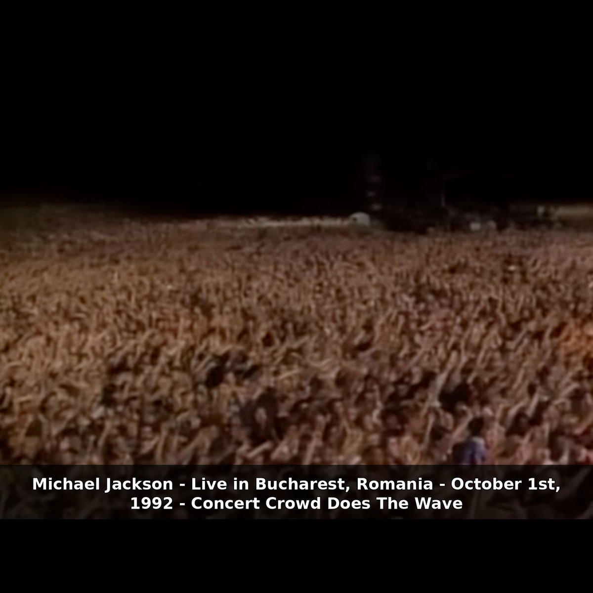 michaeljackson's tweet photo. On this date in 1992, Michael Jackson closed the 1st leg of his Dangerous World Tour in Bucharest, Romania. One fan told the AP that Romanians “are a bit shy,” but the crowd’s reaction to Michael was anything but. Watch the 2-hour concert now: https://t.co/rqZLzaYcRs https://t.co/OB2iWIQvNH