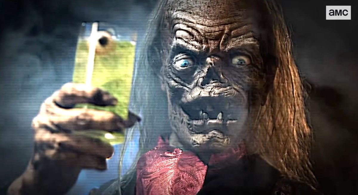 FreddyInSpace's tweet photo. Here's my issue. The original Crypt Keeper always felt to me like an ACTUAL BEING. It sounds absurd, but you can imagine him existing beyond the confines of the TV show. You know he's a Hollywood prop but you BUY INTO THE ILLUSION.

The new Crypt Keeper is a rubber decoration. https://t.co/ZQSBGvDXnf