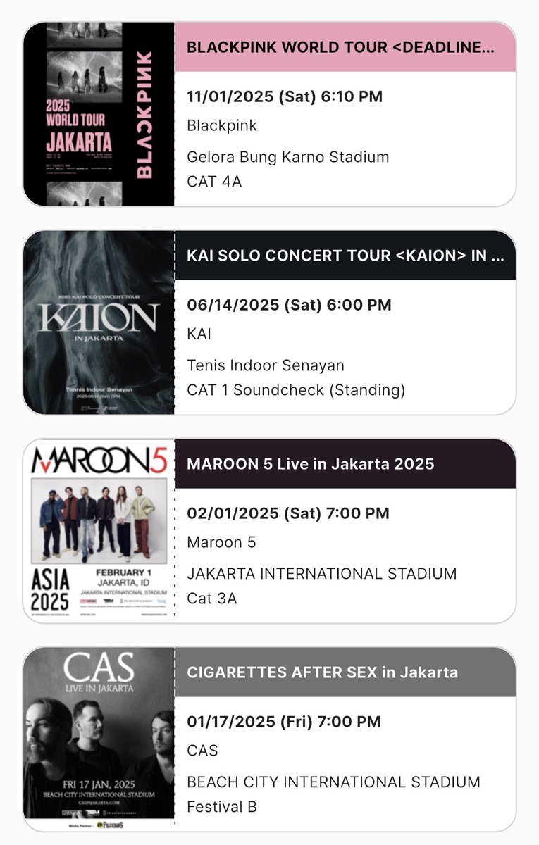 kjiwxind's tweet photo. gue pun istigfar kalo liat recap concert…. gak setahun full btw, tapi tiap taun ada aja 😭🫰🏻 https://t.co/13sBprdWgR