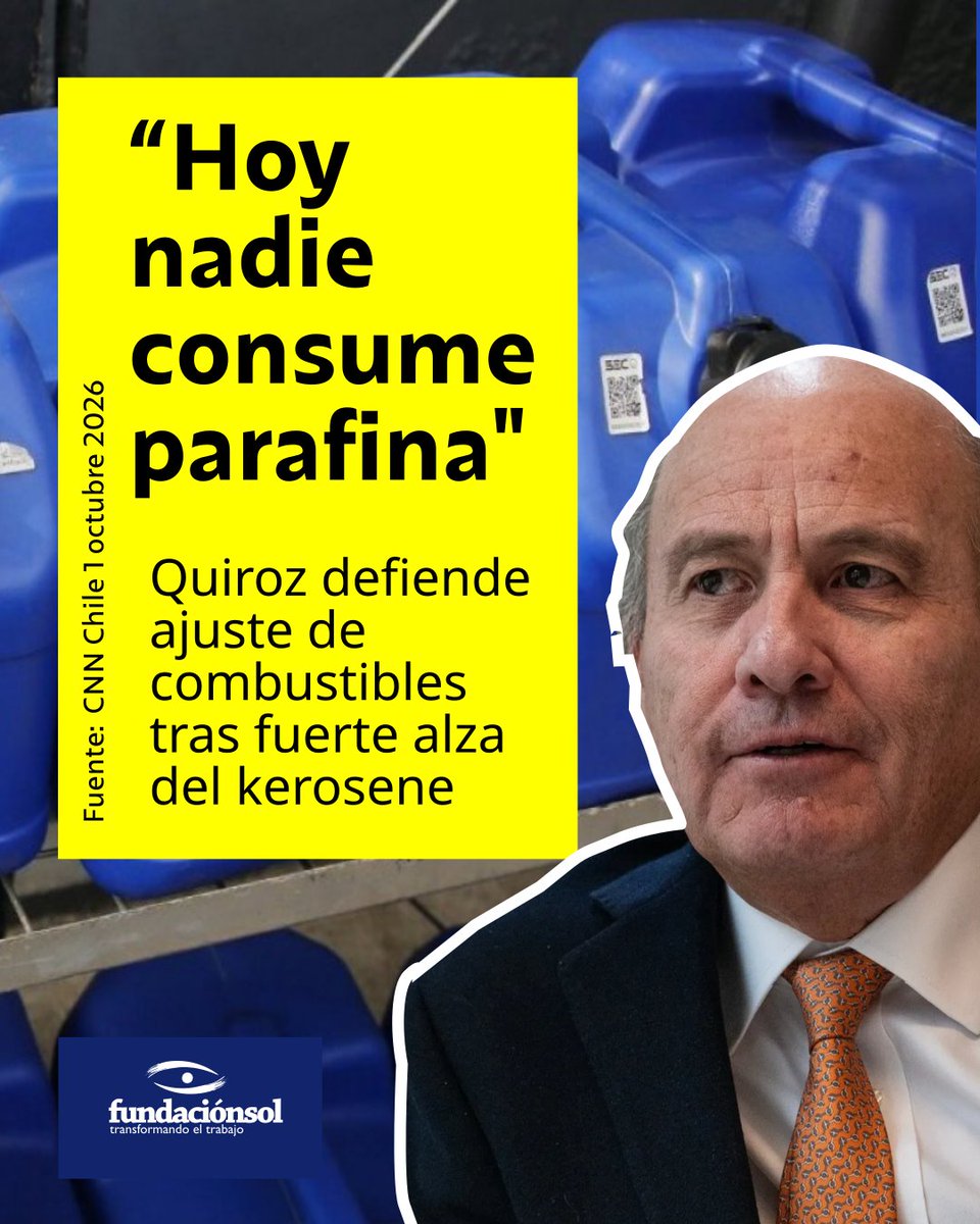 lafundacionsol's tweet photo. Del bencinazo al parafinazo. La desconexión con la realidad de las familias trabajadoras lleva al gobierno a tomar medidas que en nada benefician el bolsillo de los hogares de bajos ingresos. Según un estudio realizado en 2026, entre los deciles III y VIII el número de hogares que utilizan derivados del petróleo (parafina y gas licuado de petróleo) es mayoritario, en comparación con otras fuentes de energía. Por ejemplo, en el decil VI el porcentaje de hogares que utiliza derivados del petróleo en sus sistemas de calefacción es de 39,8%