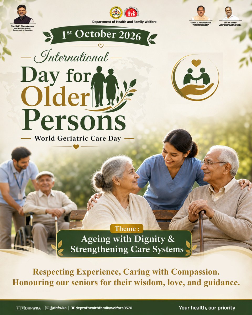 DHFWKA's tweet photo. "Shower elders with love, raise awareness for their health! ❤️ 🩺

@CMofKarnataka @DrParameshwara @utkhader @KarnatakaVarthe https://t.co/mf3SxmZqXF