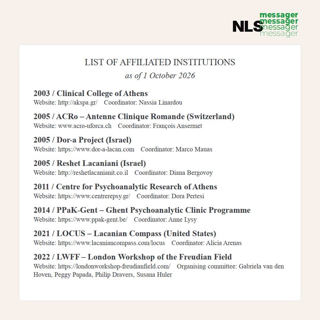 NLS_AMP's tweet photo. [nls-messager] Statement by Jacques-Alain Miller — Founding Statement of the Department of Lacanian Studies https://t.co/dfnCaV7UEj