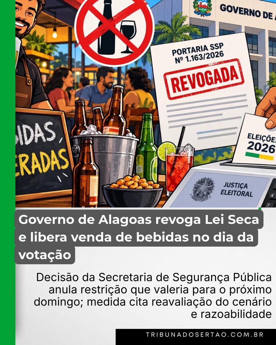 tribunasertaoal's tweet photo. Decisão da Secretaria de Segurança Pública anula restrição que valeria para o próximo domingo; medida cita reavaliação do cenário e razoabilidade https://t.co/PiRUiH6dus https://t.co/UV2KU0fMnX