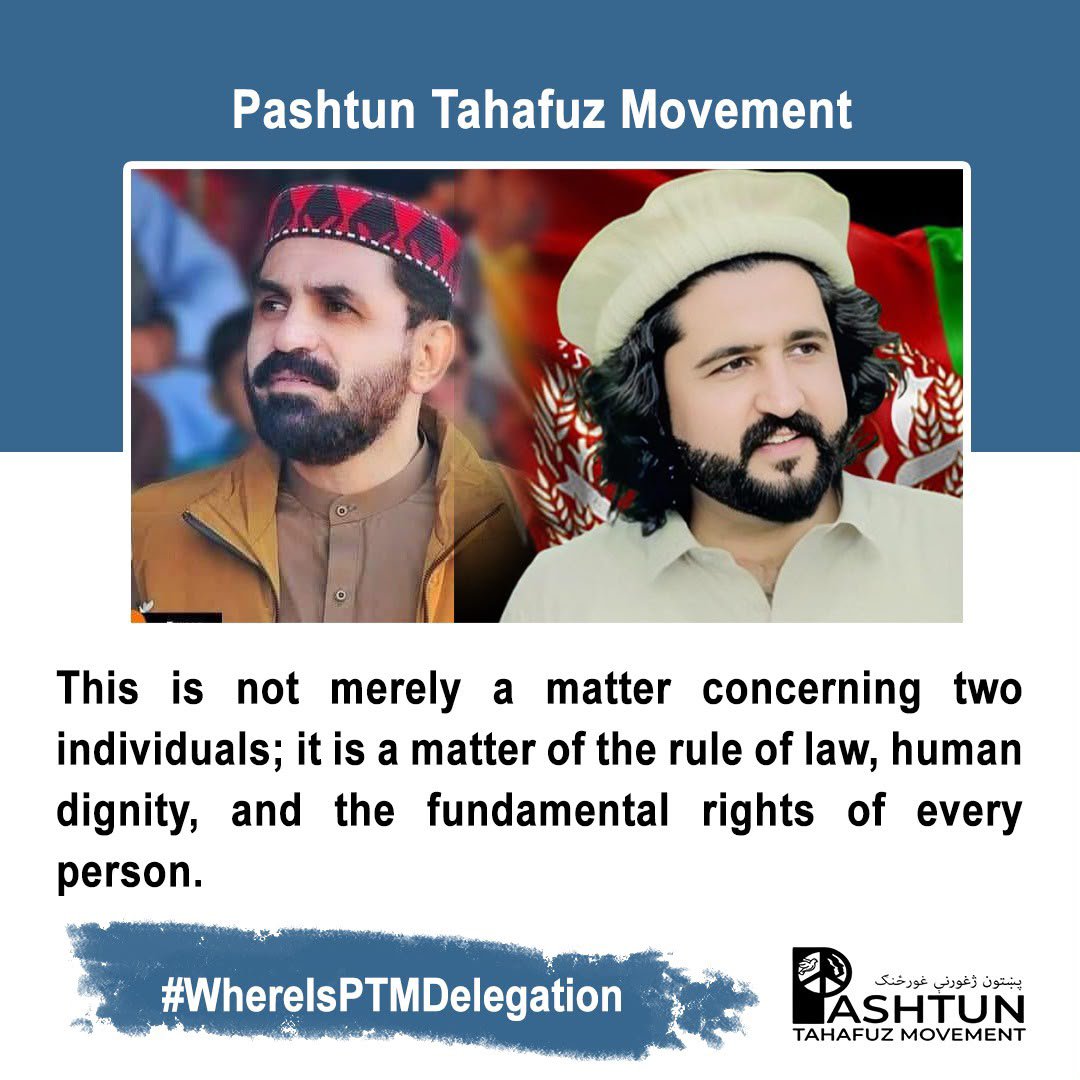 ptm_momand's tweet photo. Noorullah Tareen and Hanif Pashteen have remained missing for months, leaving their families in painful uncertainty. Their whereabouts must be clarified, and their families deserve a clear answer. #WhereIsPTMDelegation #WhereIsNoorUllahTareen #WhereIsHanifPashteen https://t.co/SzoyBt6WQ3