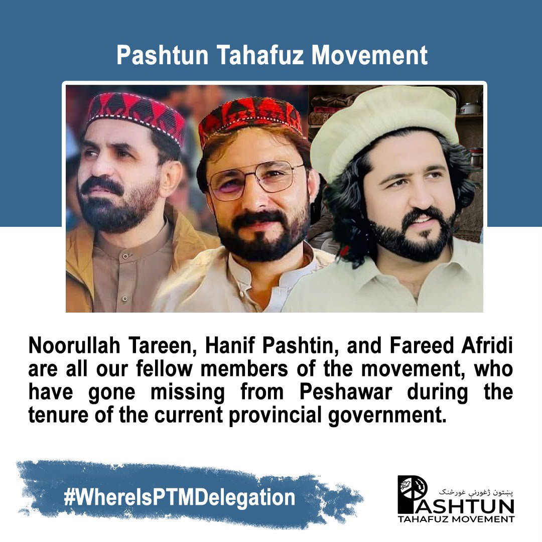 ptm_momand's tweet photo. Noorullah Tareen and Hanif Pashteen have remained missing for months, leaving their families in painful uncertainty. Their whereabouts must be clarified, and their families deserve a clear answer. #WhereIsPTMDelegation #WhereIsNoorUllahTareen #WhereIsHanifPashteen https://t.co/SzoyBt6WQ3