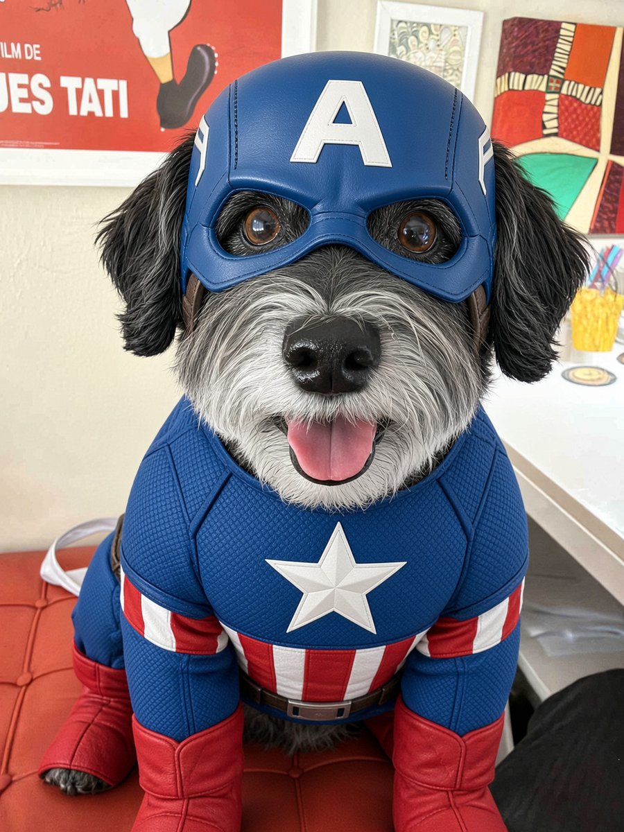 jackyhavanese's tweet photo. Moonlighting as Captain America. https://t.co/V6vO2Z0ip7
