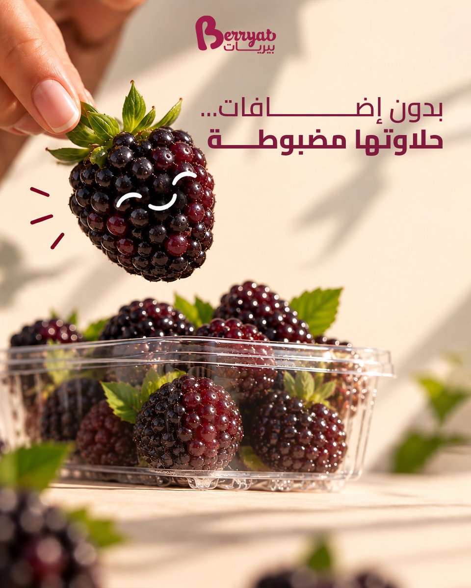 Berryat_sa's tweet photo. لما تكون الحبة نفسها لذيذة… ليه نكثر عليها؟ 
#توت طازج بطعم متوازن، مناسب لسناك سريع وخفيف خلال يومك
خذ علبتك من #بيريات واستمتعي فيها مثل ما هي

#توت_أسود #بلاكبيري https://t.co/zHb9ibQzaB