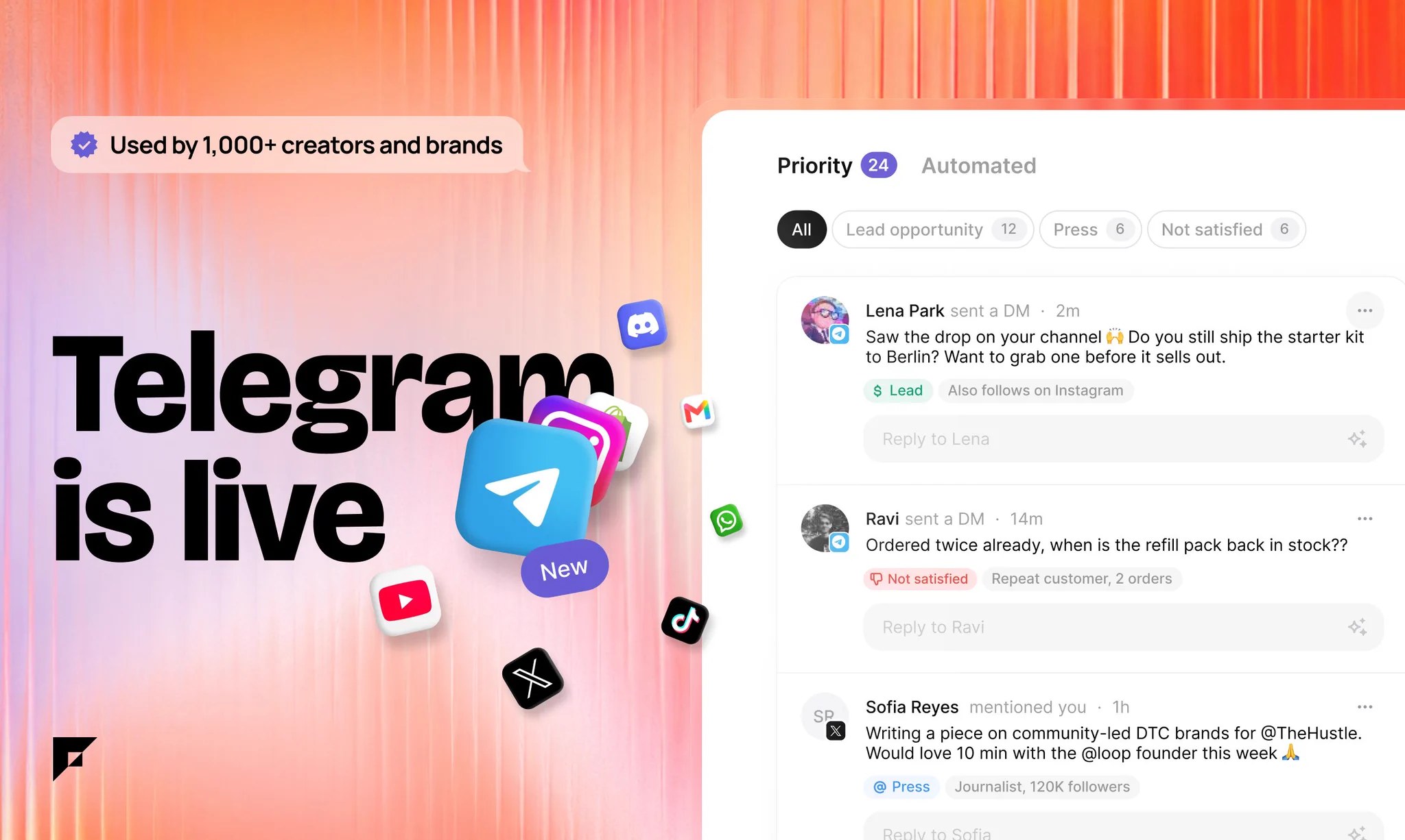 FanBase Adds Telegram AI Automation