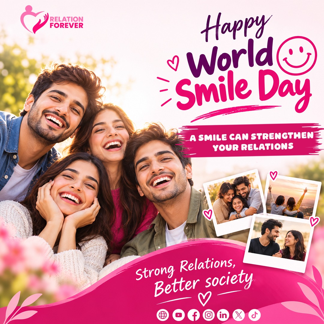 relationforeve's tweet photo. Happy World Smile Day

A smile can strengthen your relations.

Strong Relations, Better society.

#RelationForever #relationships #StrongRelationships #relationshipgoals #relationshipadvice #relationshiptips #family #familylove #smiles #happy #worldsmileday https://t.co/Vv7Fww4NxT
