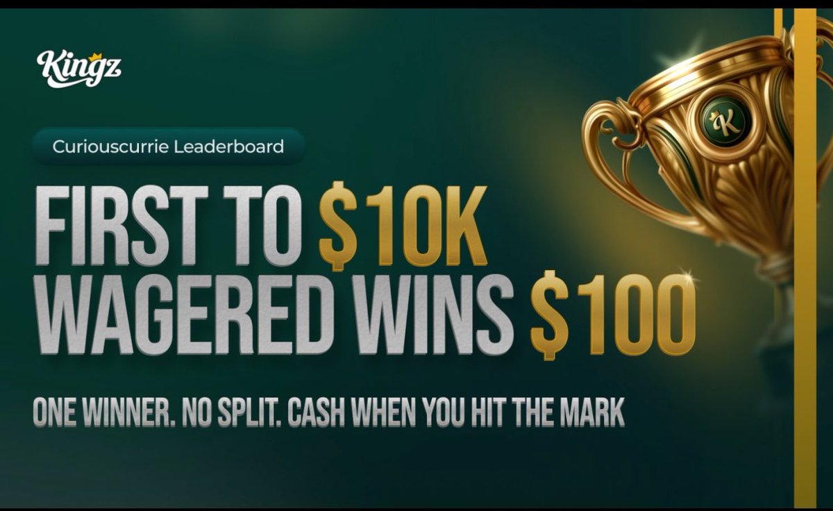 Curious_Currie's tweet photo. First to $10k wagered takes $100, easy as that

Whoever hits the mark first gets paid instantly

Load up, let's gooooo @kingzcasino https://t.co/KvxOmPJH5k